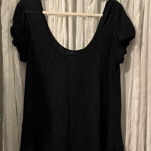 We The Free Black Scoop Neck Short Sleeve Tunic